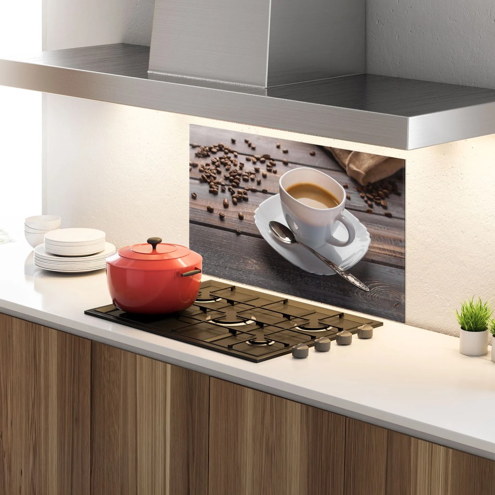 Panou Sticla Bucatarie, 60x80cm, Protectie aragaz, Antistropi, Termorezistent, Alimente, Cafea, Aroma Coffee