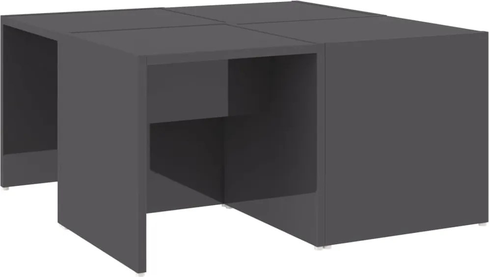 vidaXL Măsuțe de cafea, 4 buc., gri extralucios, 33x33x33 cm