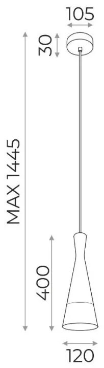 Pendul din lemn design modern Cone maro