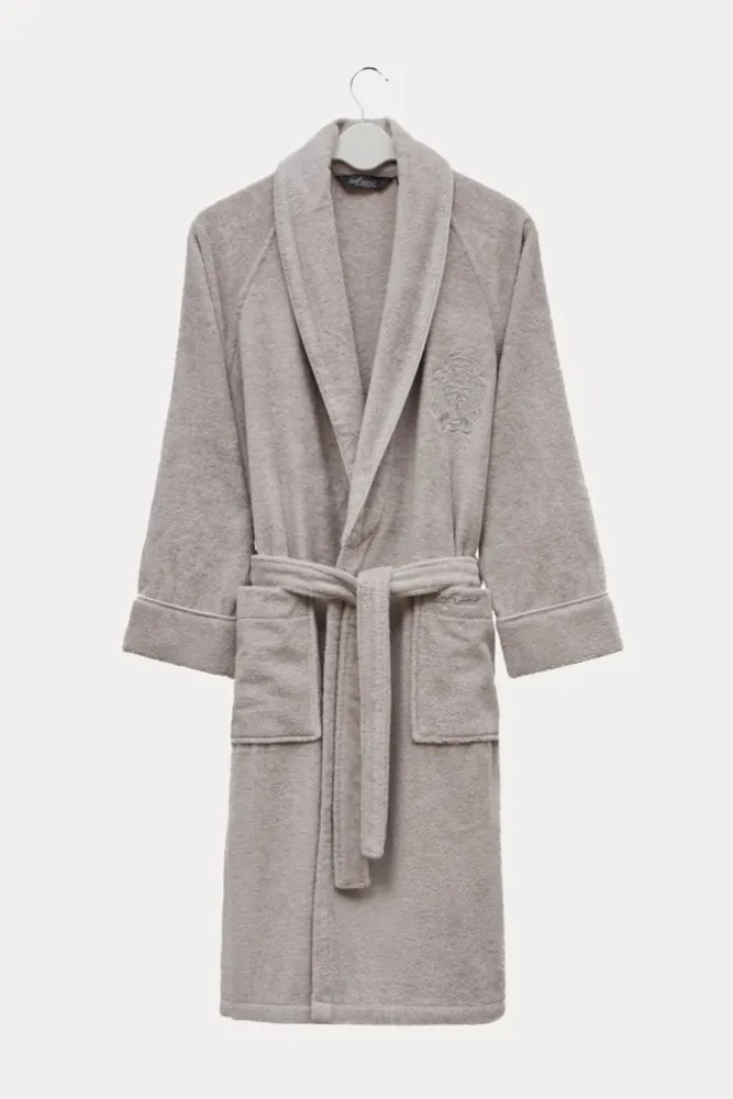 Halat unisex din modal DELUXE Gri deschis / Light Grey S