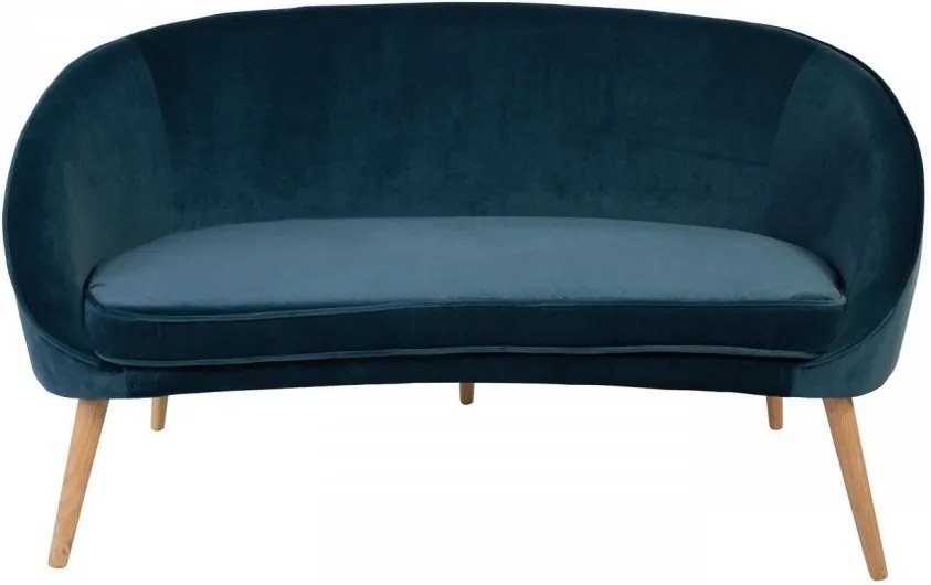 Canapea albastru inchis din catifea 136 cm Safir Zago