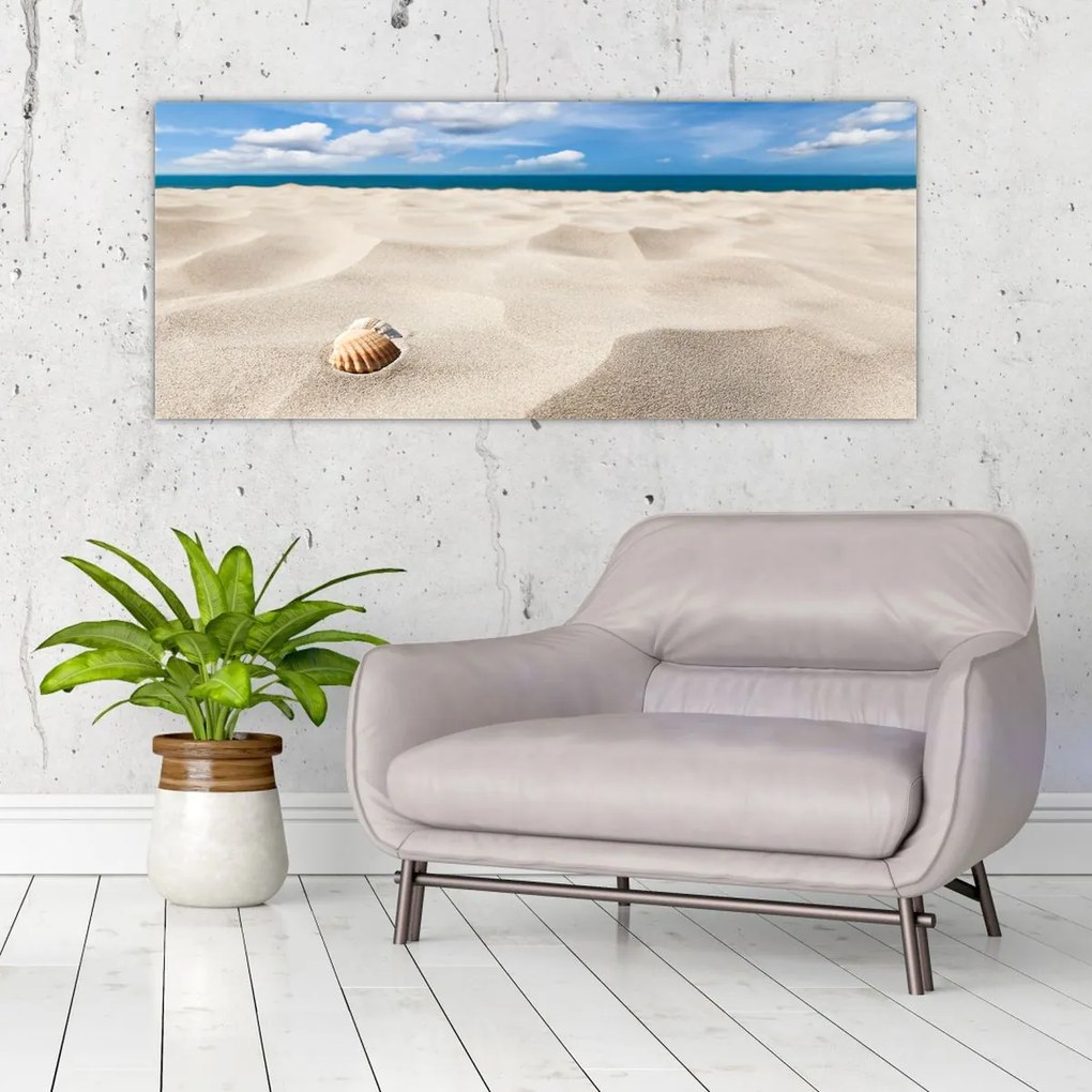 Tablou - Scoici pe plajă (120x50 cm)