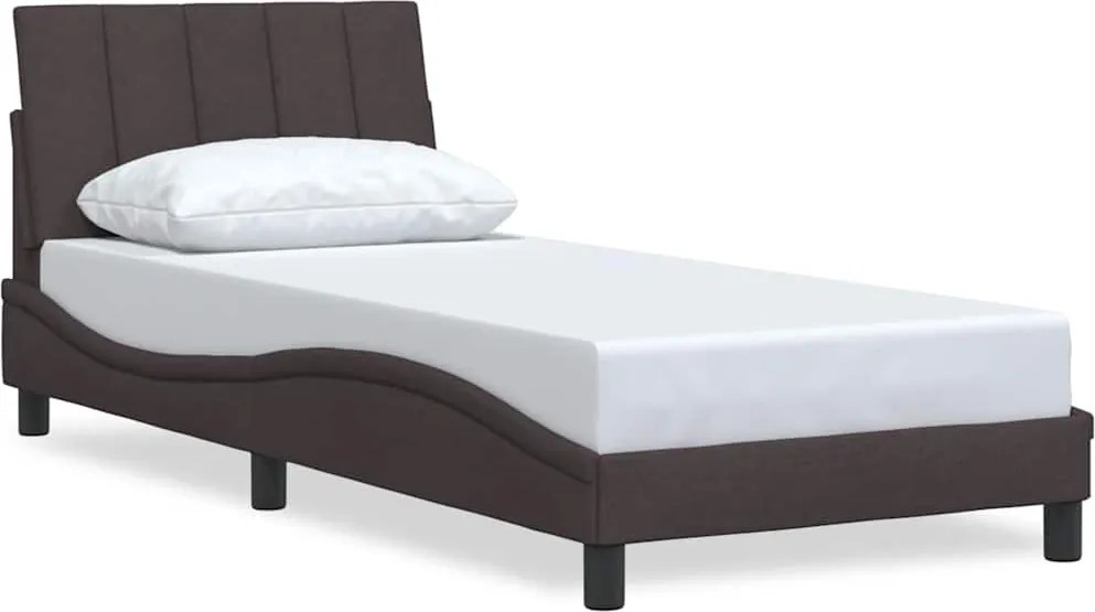 vidaXL Cadru de pat fără saltea, Hanko, maro închis, 90x190 cm, textil