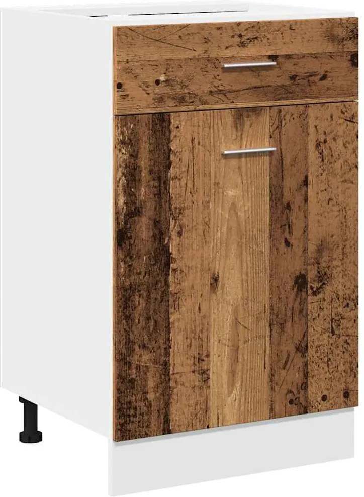 vidaXL Dulap inferior cu sertar “Lyon” lemn vechi 50x46x81,5cm