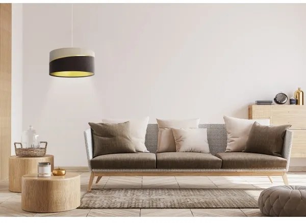 Lustră pe cablu SWING 1xE27/60W/230V maro/bej/auriu