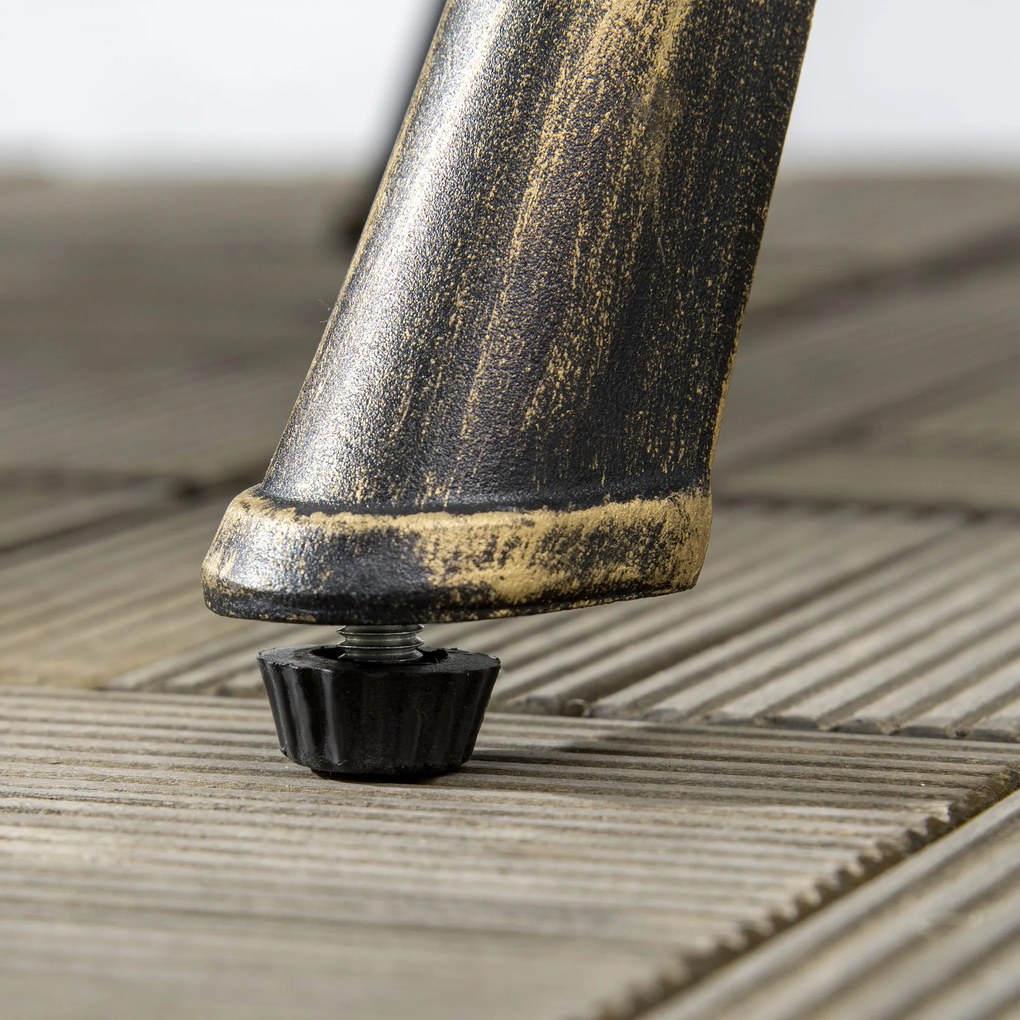 Outsunny Set Bistrò de Grădină 3 Piese cu 2 Scaune de Grădină și Masă Rotundă cu Orificiu pentru Umbrelă, Set Masă și Scaune de Grădină din Aluminiu, pentru Terasă, Curte, Exterior, Bronz | Aosom Romania