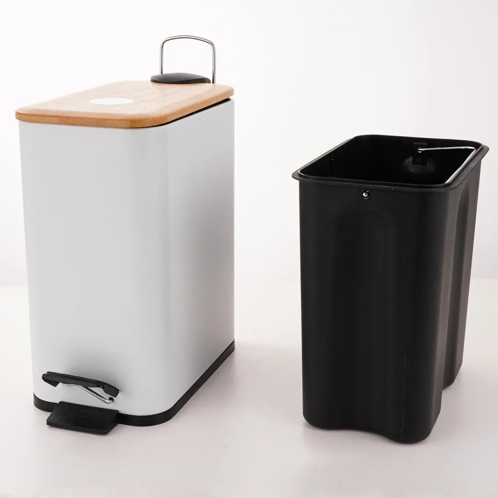 Coș de gunoi alb cu pedală din oțel 5 l Erik – Spirella