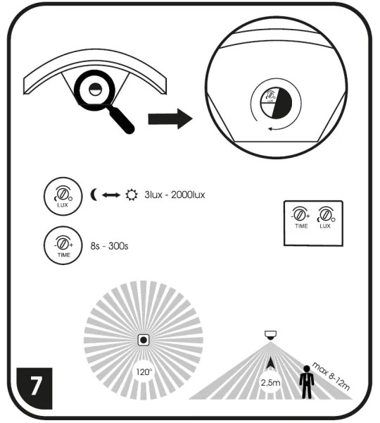 Ecolite Z1107/PIR-CR - LED Aplică perete exterior cu senzor STYL LED/8W/230V IP44
