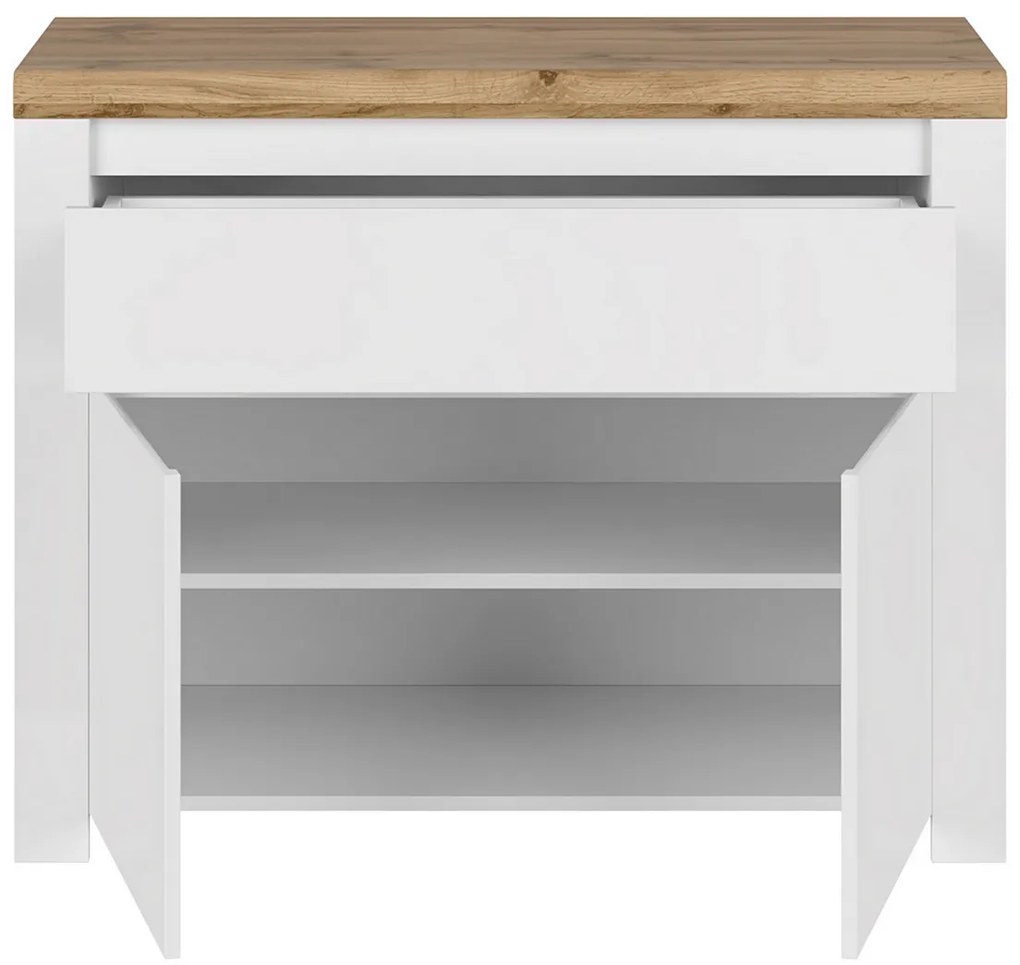 Dulap VILGO 2D1S, alb lucios