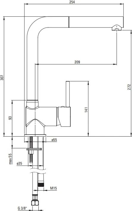 ASTER Baterie de bucătărie BCA_N73M Finisaj: negru