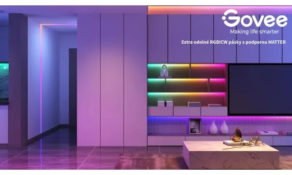 Bandă Govee Wi-Fi RGBICW Smart PRO LED 5m MATTER extra durabilă