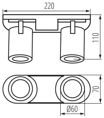 Spot Kanlux 38965 LAURIN 2xGU10/10W/230V alamă/alb