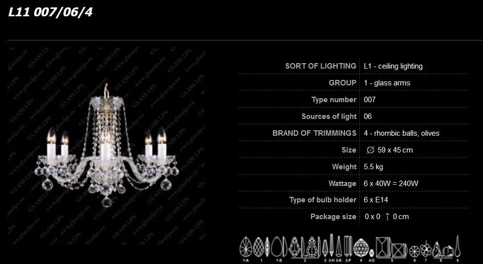 Lustra 5 brate cristal Bohemia L11 007/05/4