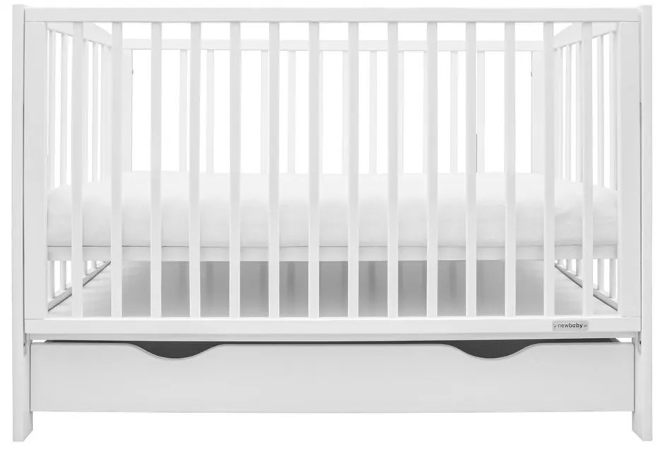 Pătuț pentru copii New Baby Lilly cu sertar, alb