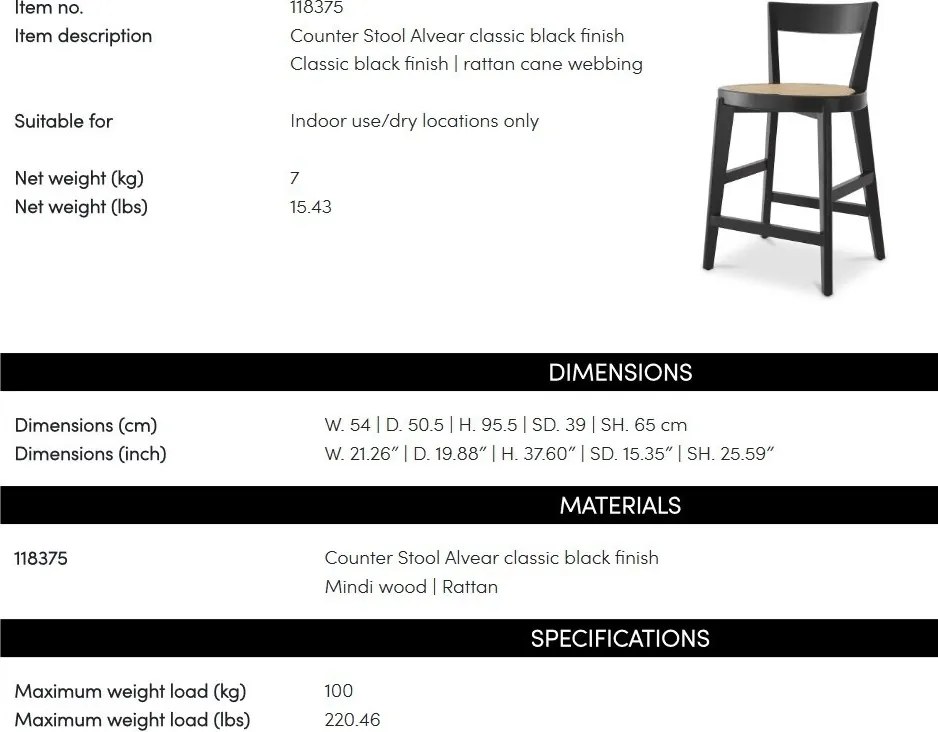 Scaun de bar LUX design clasic Counter Stool Alvear