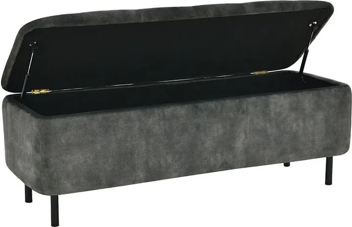 Bancheta cu spatiu de depozitare Catifea Verde inchis, EN VOGUE 120cm