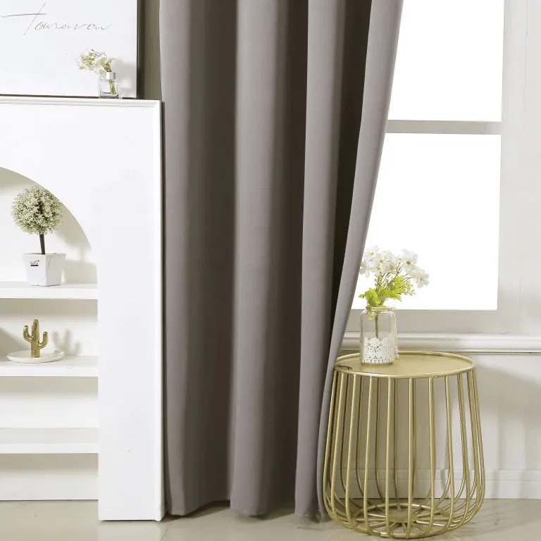 Draperie OXFORD maro-gri 140x250 cm Agatat: Inele metalice