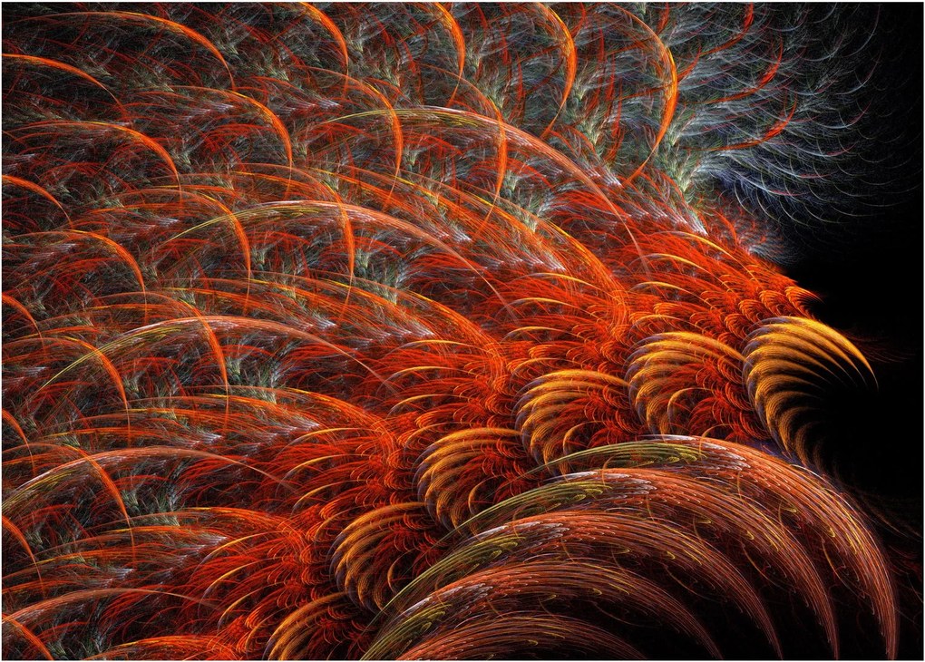 Tablou pe sticlă - Pene de imitație abstractă (70x50 cm)