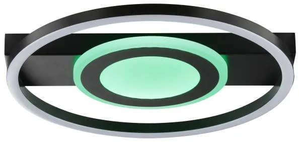 Brilliant MAUREEN plafonier LED RGBW dimmabil 20W/230V 3000-6500K negru + telecomandă