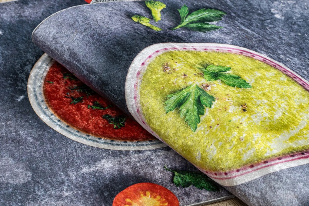 ANDRE 33290 covor lavabil Sosuri bucatarie anti-alunecare - gri / galben