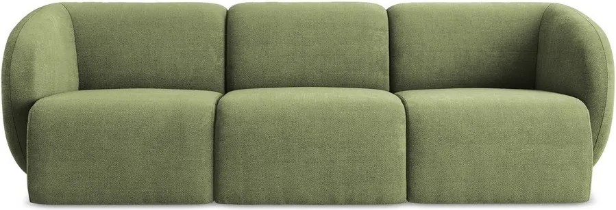 Canapea verde cu tapițerie din chenille 244 cm Lani – Makamii