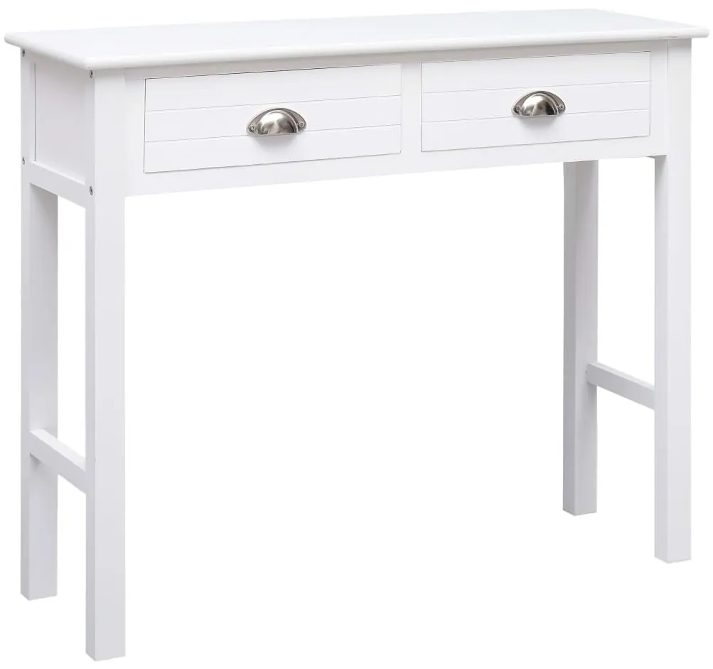 284145 vidaXL Masă consolă, alb, 90 x 30 x 77 cm, lemn