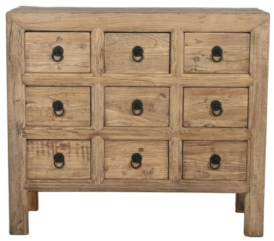 Dulap din lemn masiv cu 9 sertare, Timber