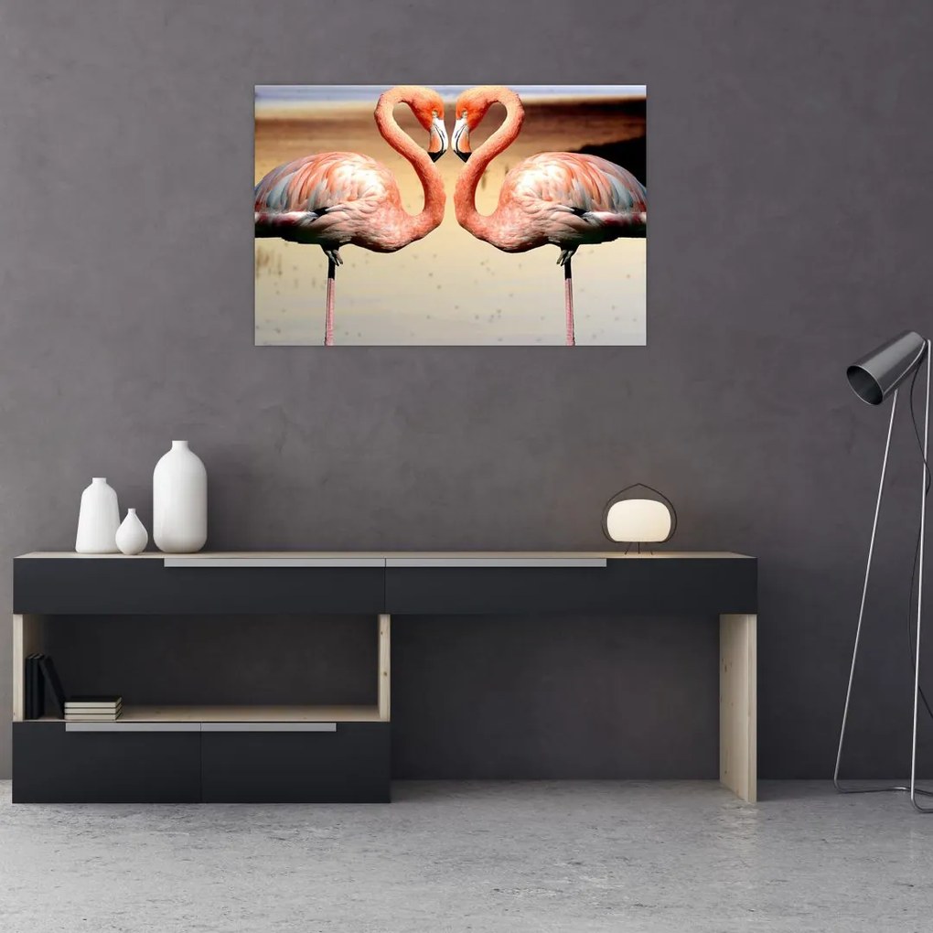 Tablou - doi flamemgo (90x60 cm)