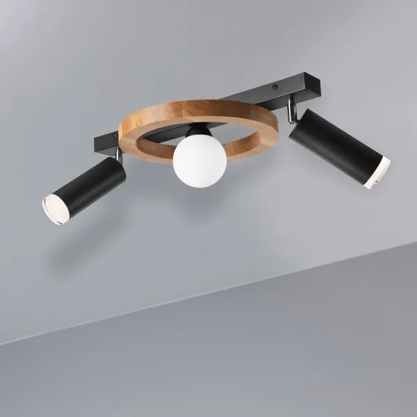 Spot OTIS 1xG9/5W/230V + 2xE27/15W/230V stejar