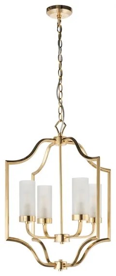 Endon 81914 - Candelabru EDREA suspendat pe lanț, 4xE14/6W/230V, alamă