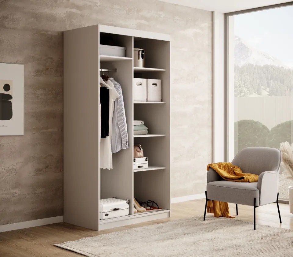 Dulap cu usi glisante 100x205 cm, Delia, ADRK Furniture (Culoare: Artisan)