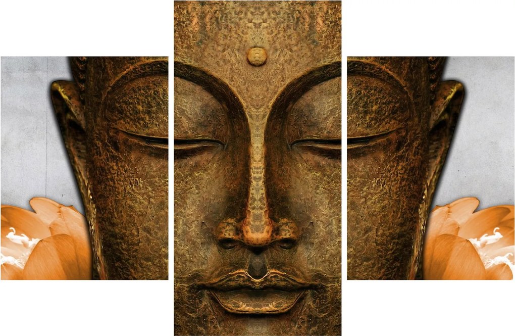 Tablou cu statuie cu detaliu a feței (90x60 cm)