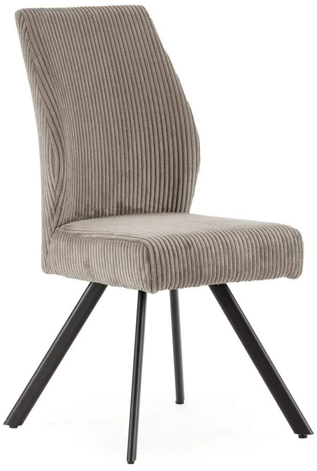 Scaune de dining gri-deschis 2 buc. din catifea reiată Anibal – Marckeric