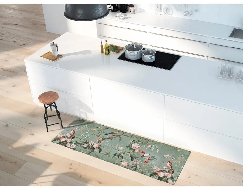 Covor tip traversă verde deschis lavabil 52x100 cm Ricci Monet – Universal