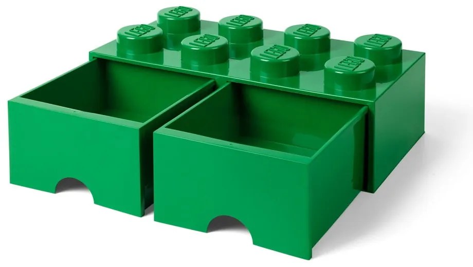 Cutie depozitare cu 2 compartimente LEGO®, verde