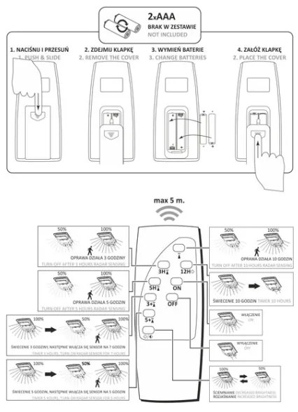 Lampă stradală solară LED cu senzor STREET LED/3W/3,2V IP65 + DO