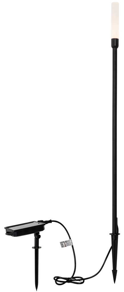 Lampă de podea pentru exterior neagră cu LED reîncărcabil și solar - Barry