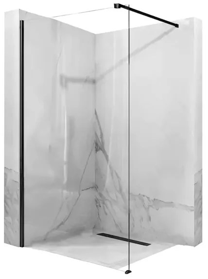 Paravan de dus tip Walk-in Rea Aero 120x195 cm profil negru