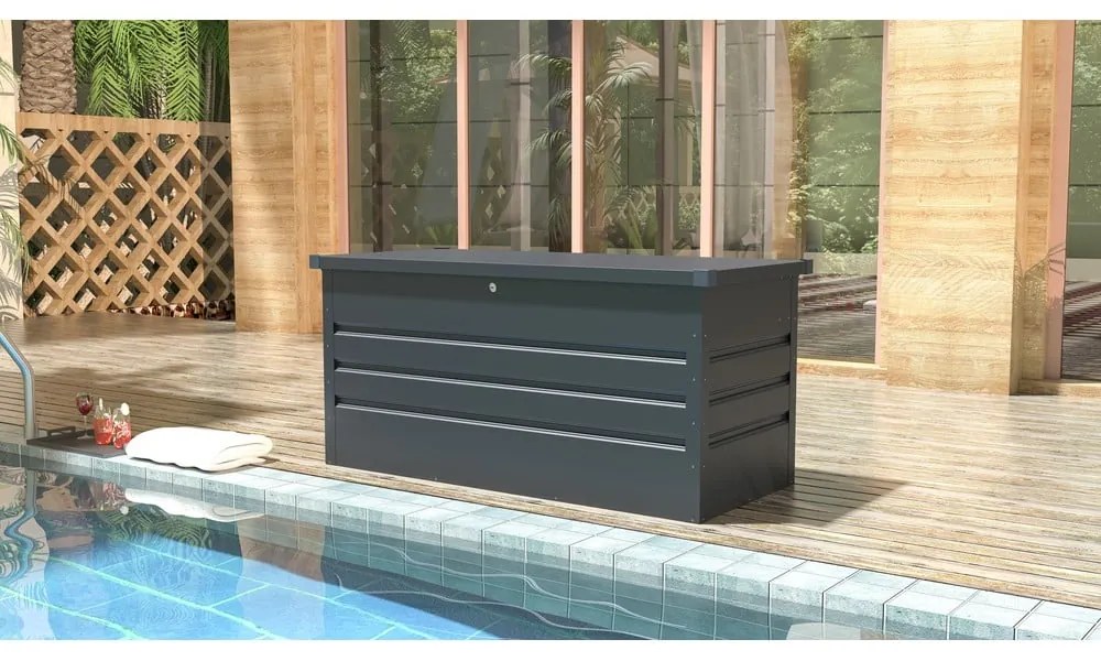 Cutie de depozitare pentru grădină gri antracit Max A – Rojaplast