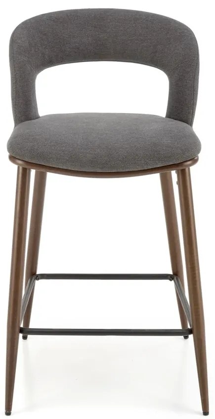 Scaun de bar tapitat H114 gri/nuc