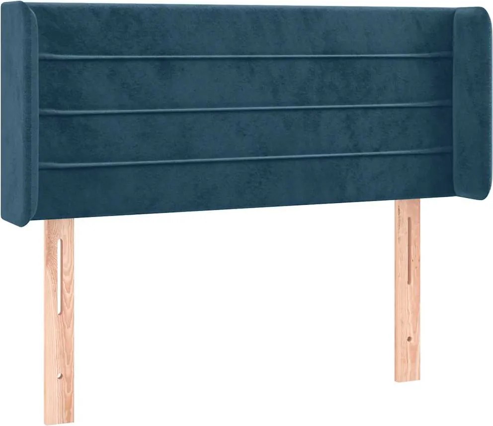 vidaXL Tăblie pat cu aripioare albastru închis 103x16x78/88 cm catifea