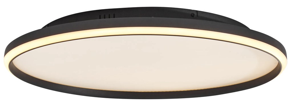 Plafonieră de design neagră cu alb, incl. LED, cu 3 trepte de intensitate luminoasă - Xavi