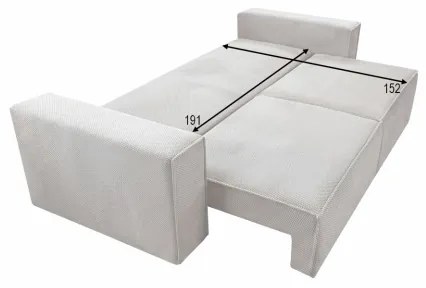 Canapea extensibilă RONDA, 3 locuri, cu spațiu de depozitare, bej