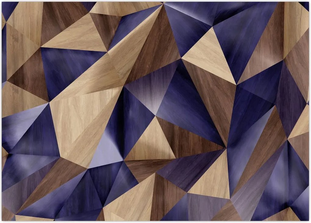 Tablou - 3D triunghiuri de lemn (70x50 cm)
