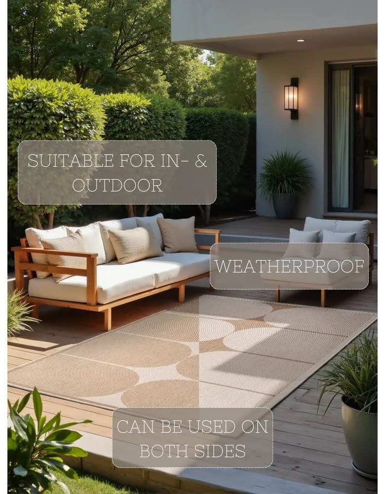 Covor pentru exterior și interior bej/fildeș 200x290 cm Duet Bowen – NORTHRUGS