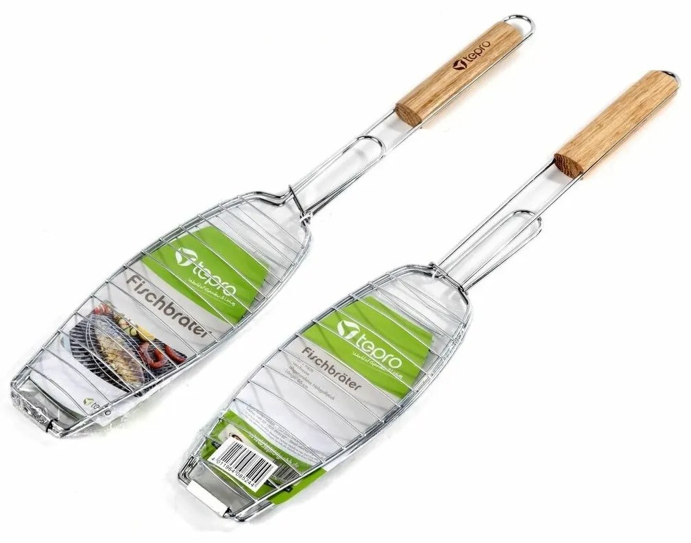 Tepro 8524 Grătar de pește cu mâner din lemn