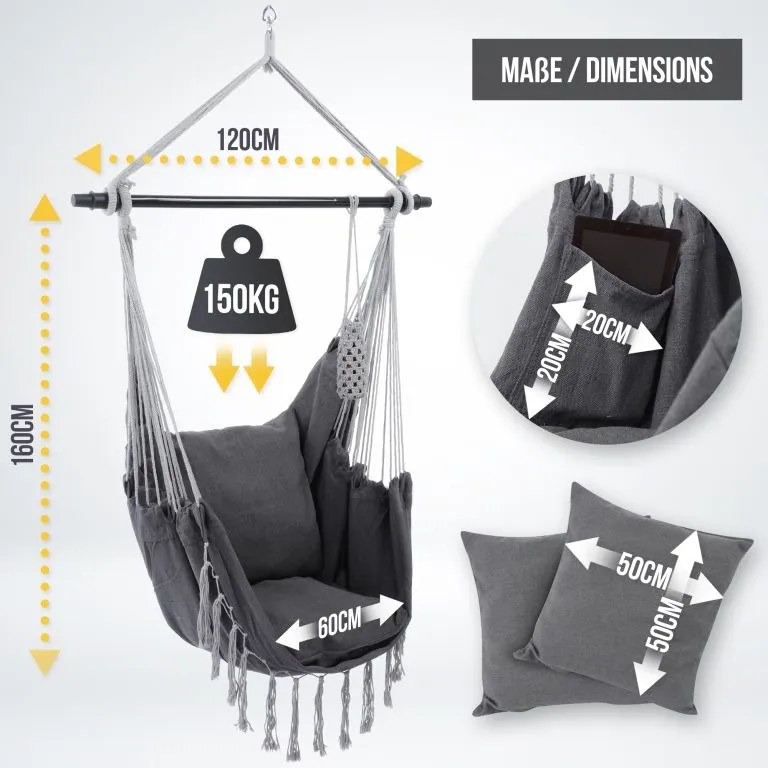 MIADOMODO Balansoar suspendat, antracit