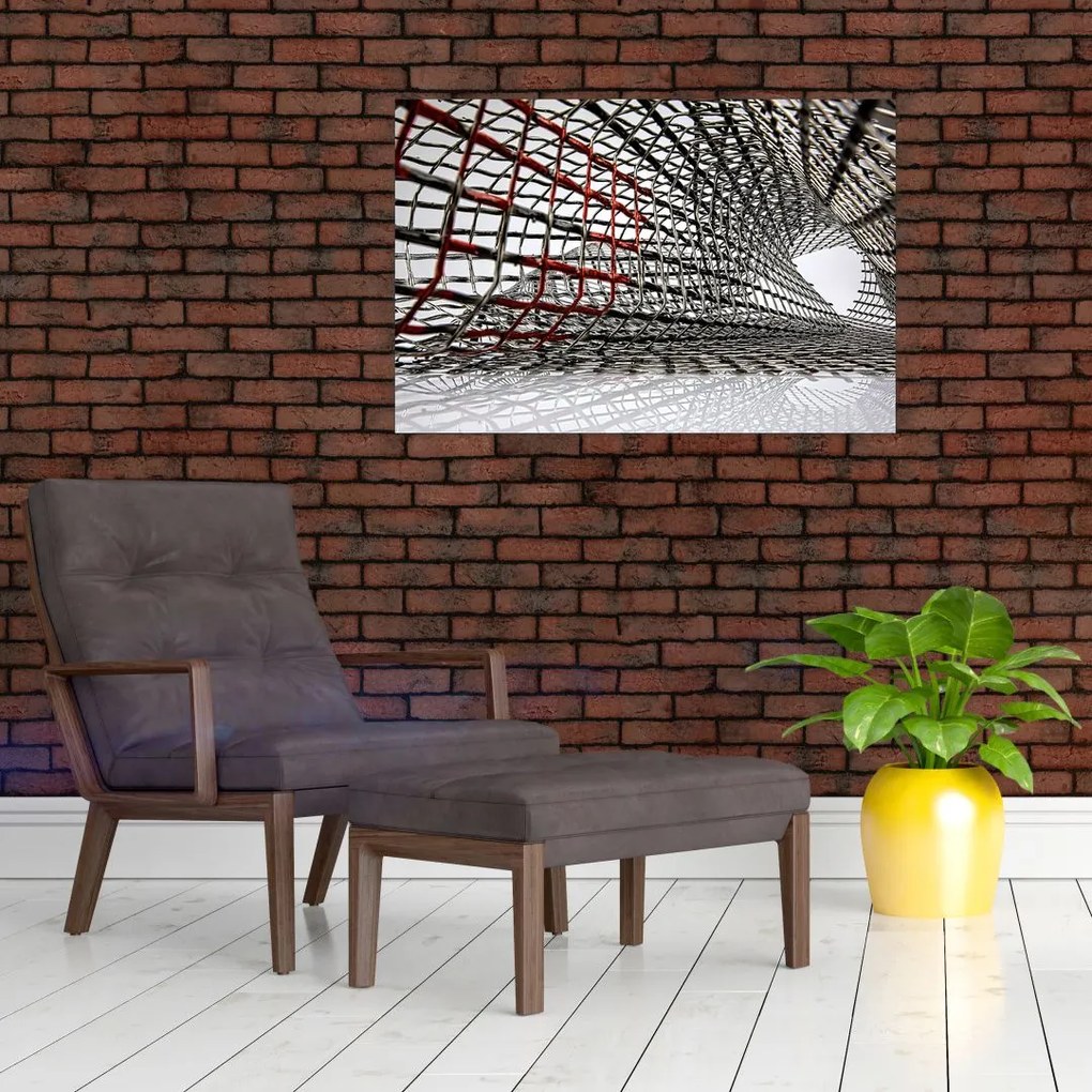 Tablou cu construcție din fier (90x60 cm)