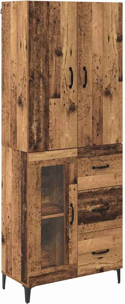 vidaXL Bufet Pe perete Lemn Vechi 69,5 x 34 x 180 cm Lemn compozit