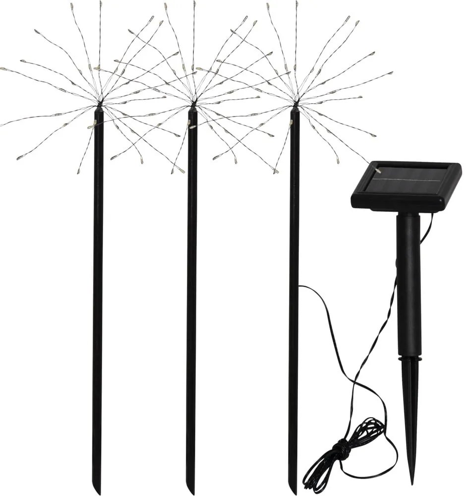 Corpuri de iluminat pentru exterior LED 3 buc. tip țepușă, de sol solare (înălțime 40 cm) Firework – Star Trading